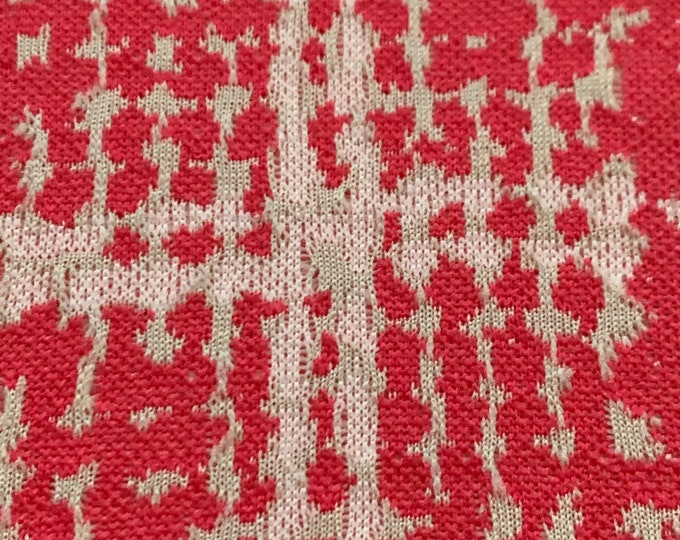 Vintage 60s Pink Gray White Synthetic Textile Material Modern Art Crafting Panel