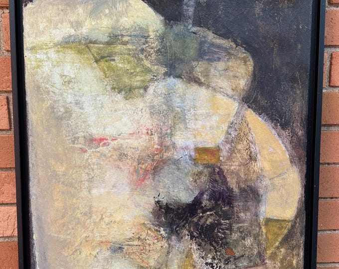 Vintage Abstract Oil Painting Modern Art Wall Hanging Signed Carol Williams