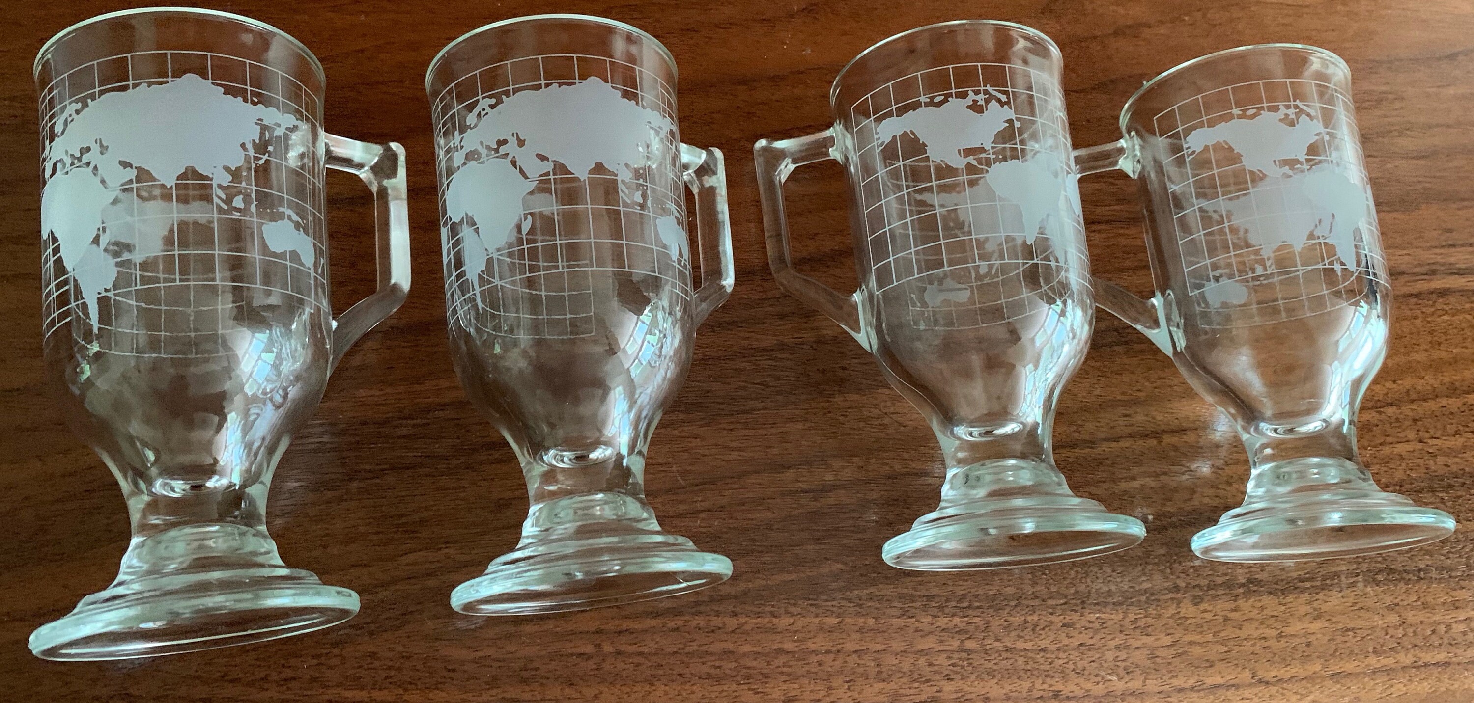 Nescafe World Coffee Mugs Glass Globe Mug Set of 4 Nestle Globe