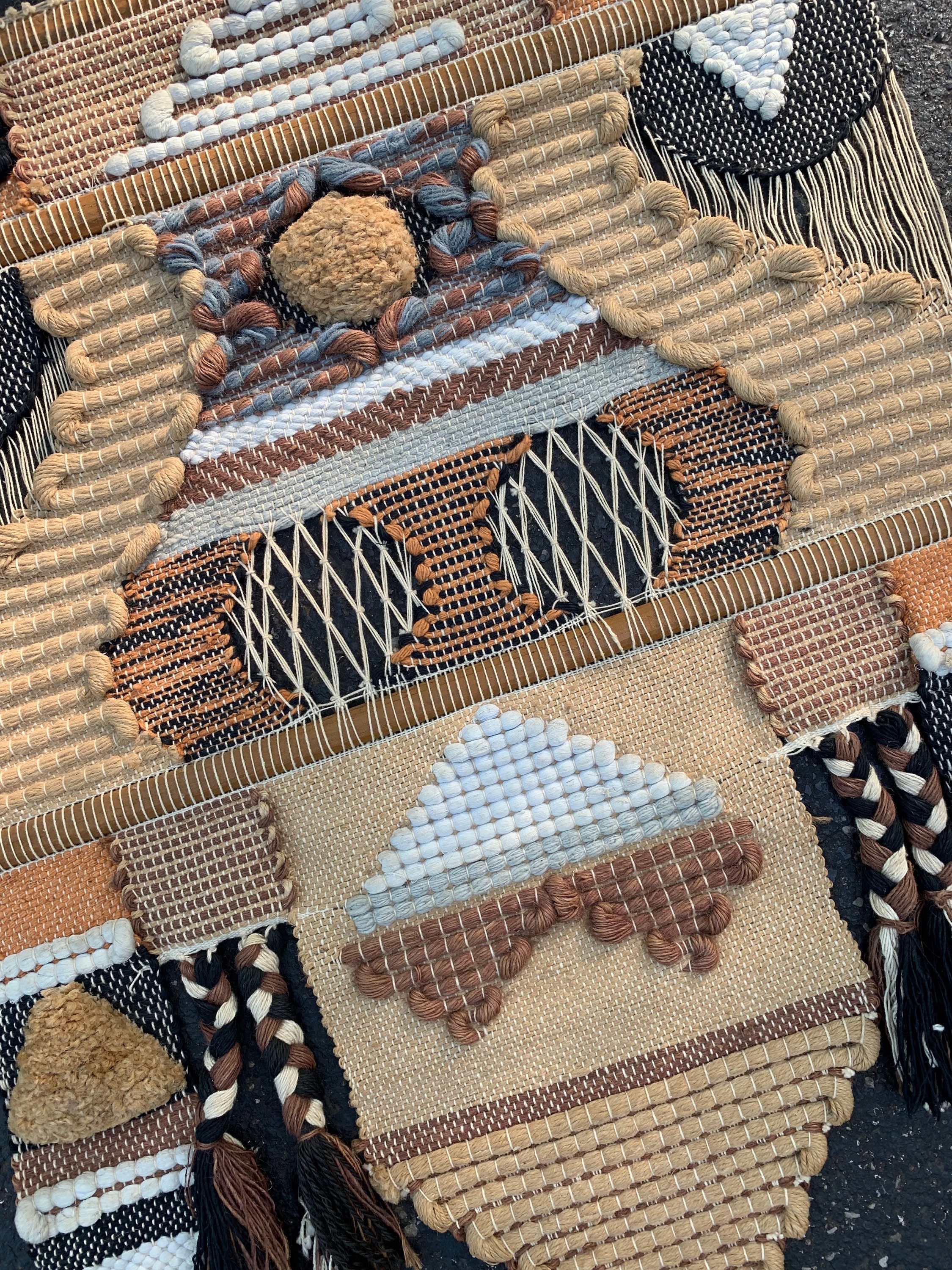 Vintage Don Freedman Fiber Art Wall Hanging Tapestry Mid Century Modern