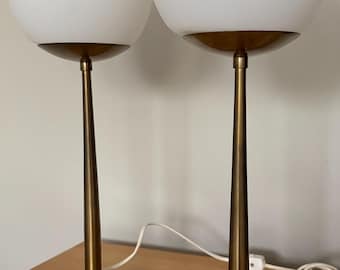 Rare Vintage 1960s HANS-AGNE JAKOBSSON Brass Lamps Sweden Mid Century Modern mcm