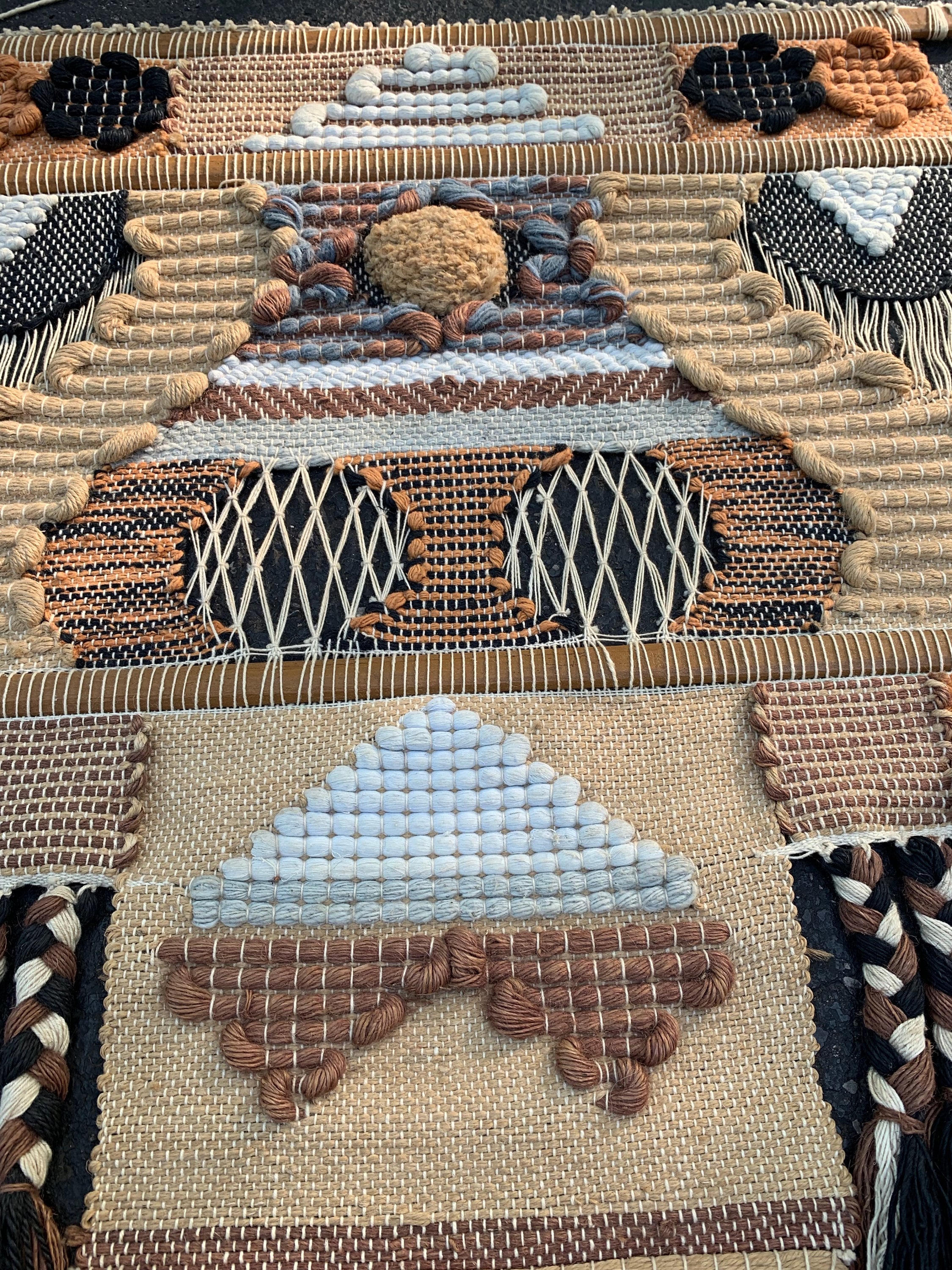 Vintage Don Freedman Fiber Art Wall Hanging Tapestry Mid Century Modern