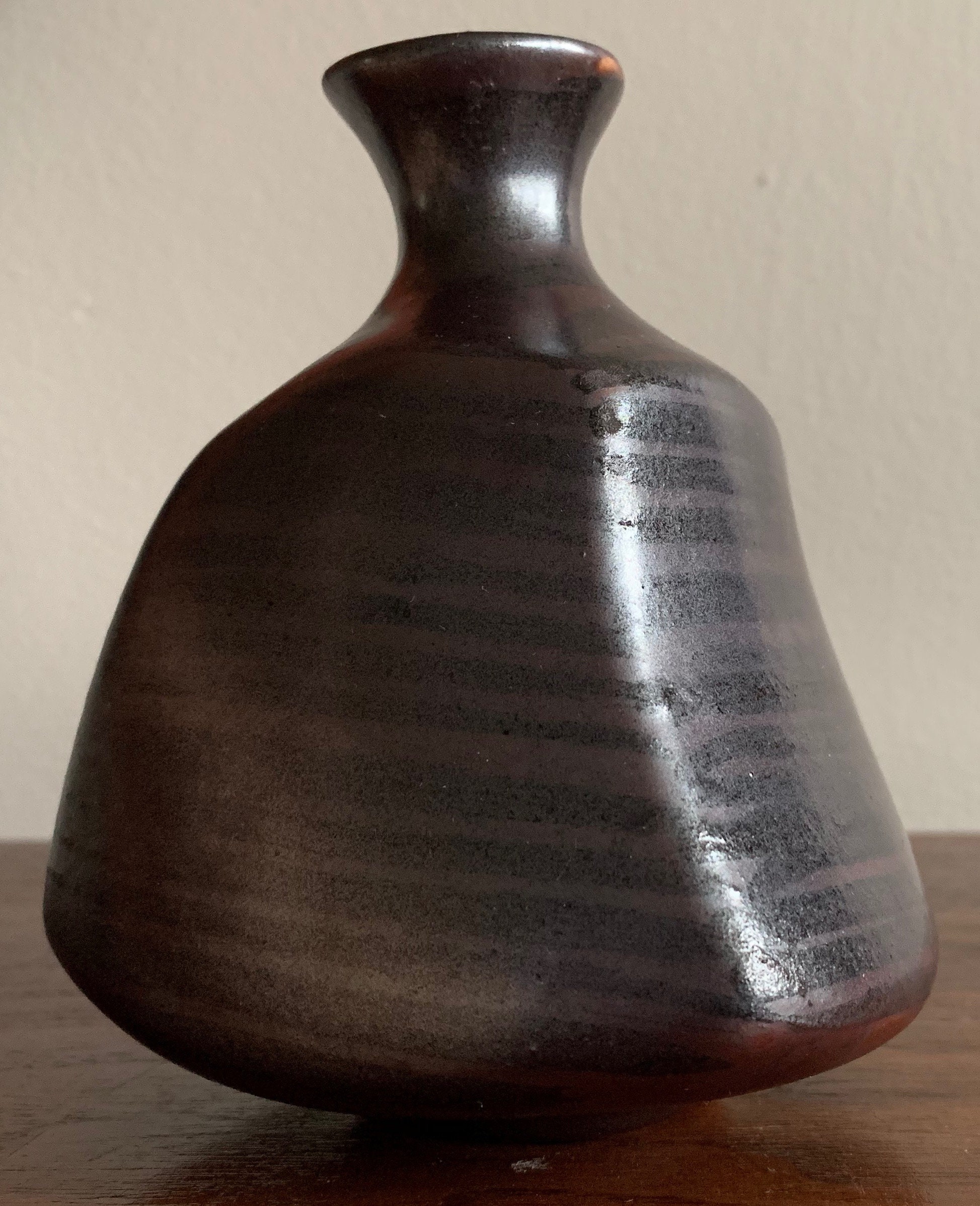 Small Unusual Shape Vintage Ceramic Vase Weed Pot Mid Century Modern