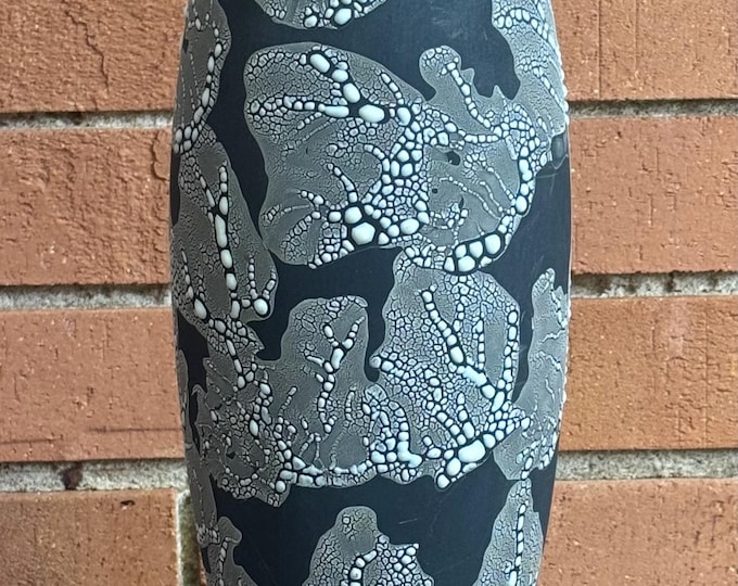 Vintage MCM Ceramic Pottery Walnut Table Lamp Mid Century Modern Lighting 1960s As-Is