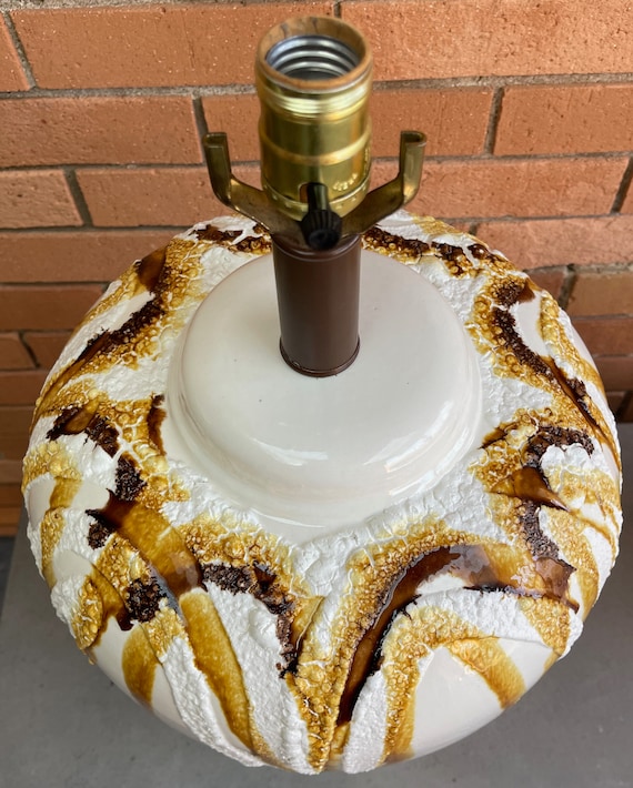 60s〜70s アメリカンアンティーク 樹脂の多彩色ランプ USAインテリア Vintage 60s 70s Sunset Cosco Ceramic Drip Glaze Pottery Lamp Mid