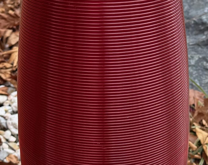 Vintage ROTAFLEX MCM 60s Ribbed Red Plastic Lamp Shade Mid Century Modern Lighting