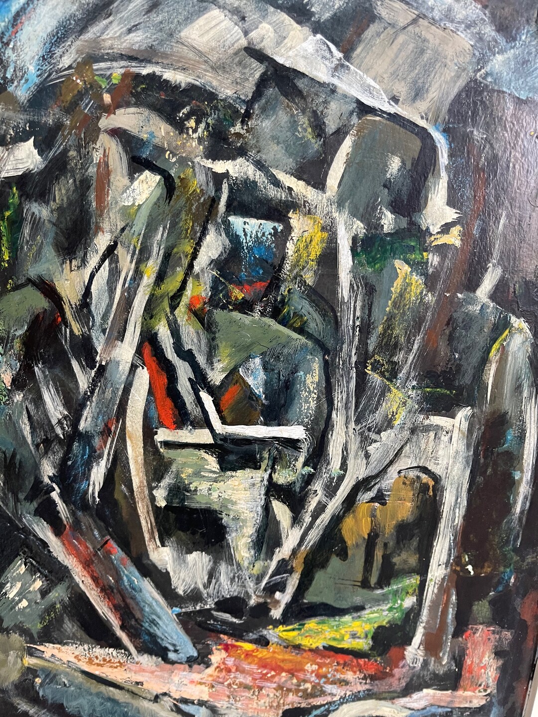 Vintage 1960s Abstract Oil Painting Carl Zimmerman Mid Century Modern ...