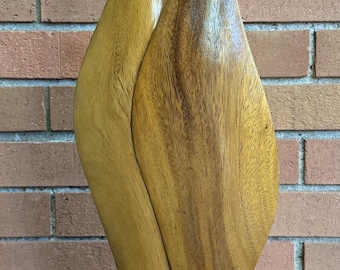 Vintage 1960s Wood Bird Sculpture Mid Century MCM Modern Hand-Crafted Signed
