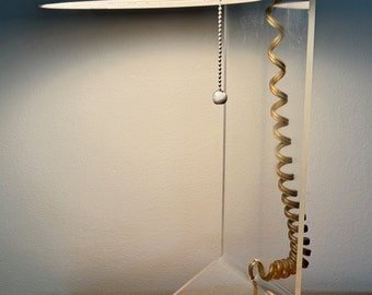 Vintage 1960s White Metal Acrylic Lamp Mid Century Modern MCM Lighting Sonneman
