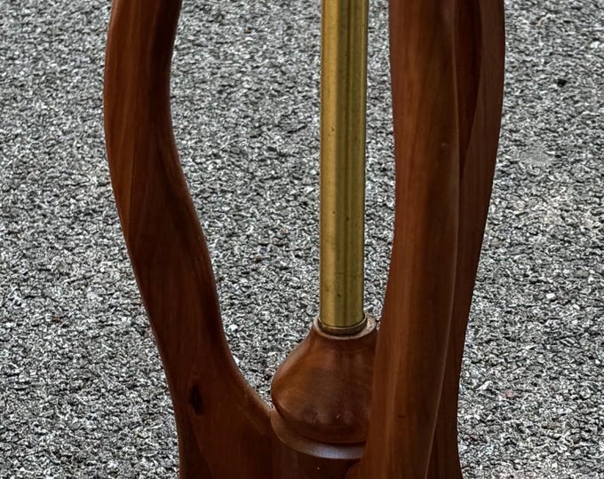Vintage MCM Sculptural Bruce Industries Wood Lamp Modern Lighting 1970s