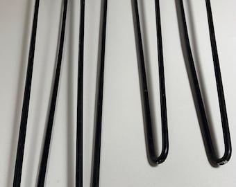 Set 4 Vintage MCM Black Iron Hairpin Furniture Legs Mid Century Modern 29" Tall