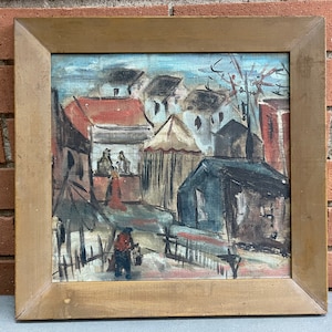 Vintage Landscape Scenery Framed Oil Painting Modern Art Wall Hanging Signed