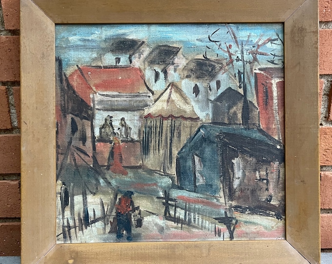 Vintage Landscape Scenery Framed Oil Painting Modern Art Wall Hanging Signed