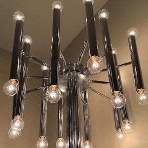 Vintage Chrome Lamp Mid Century MCM Modern Lighting Space Age Scolari 60s 70s