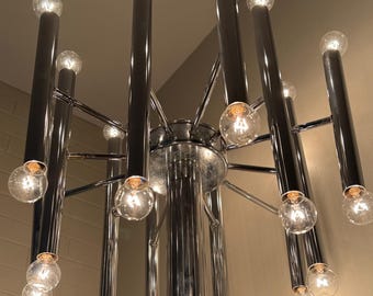 Vintage Chrome Lamp Mid Century MCM Modern Lighting Space Age Scolari 60s 70s