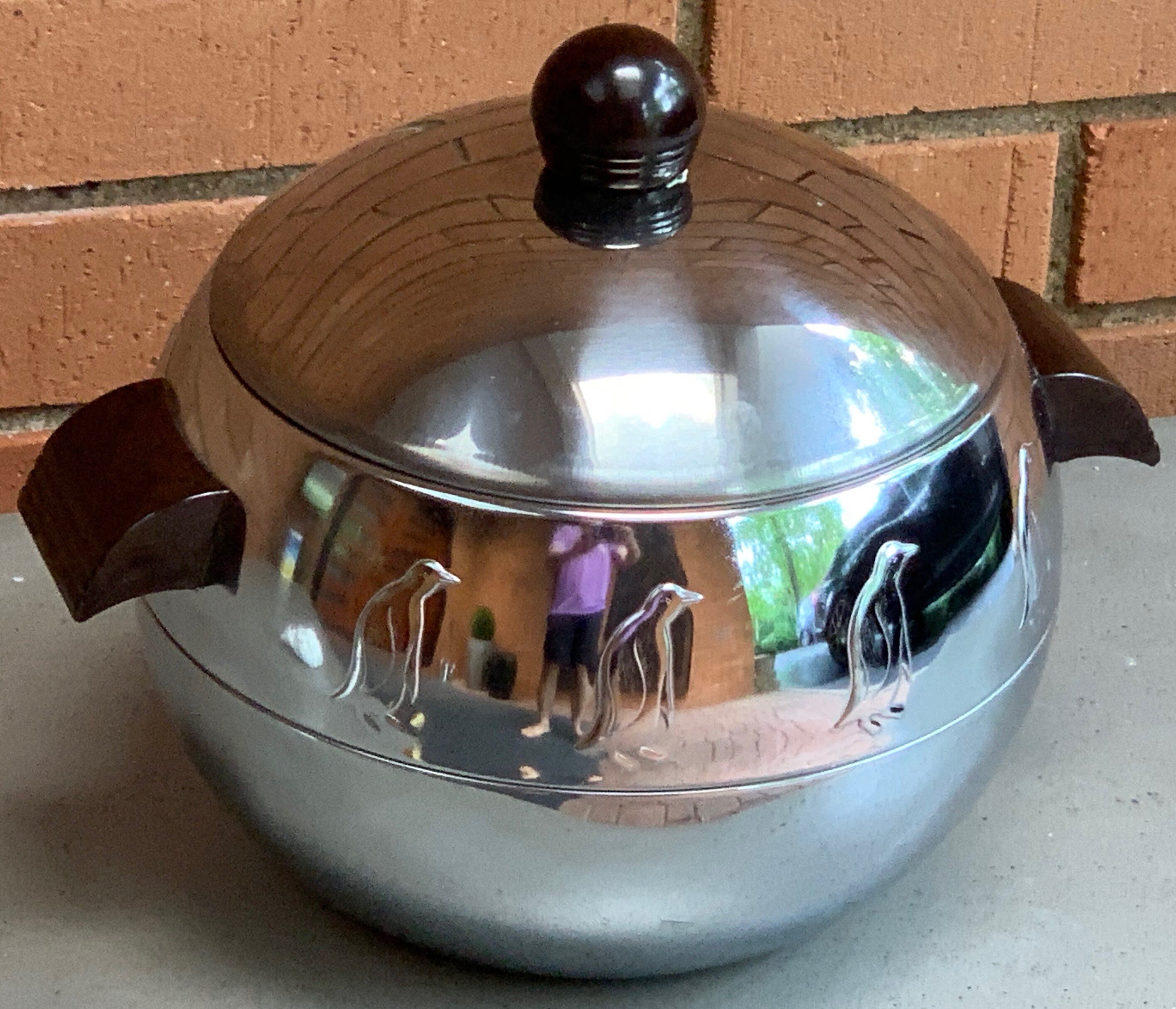 Vintage West Bend Chrome Penguin Hot Cold Server Mid Century Modern