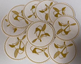 Vintage MCM 50s Paper Cocktail Coasters Abstract Mid Century Modern Retro Unused