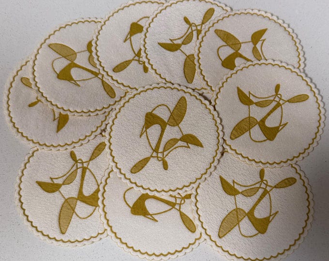Vintage MCM 50s Paper Cocktail Coasters Abstract Mid Century Modern Retro Unused