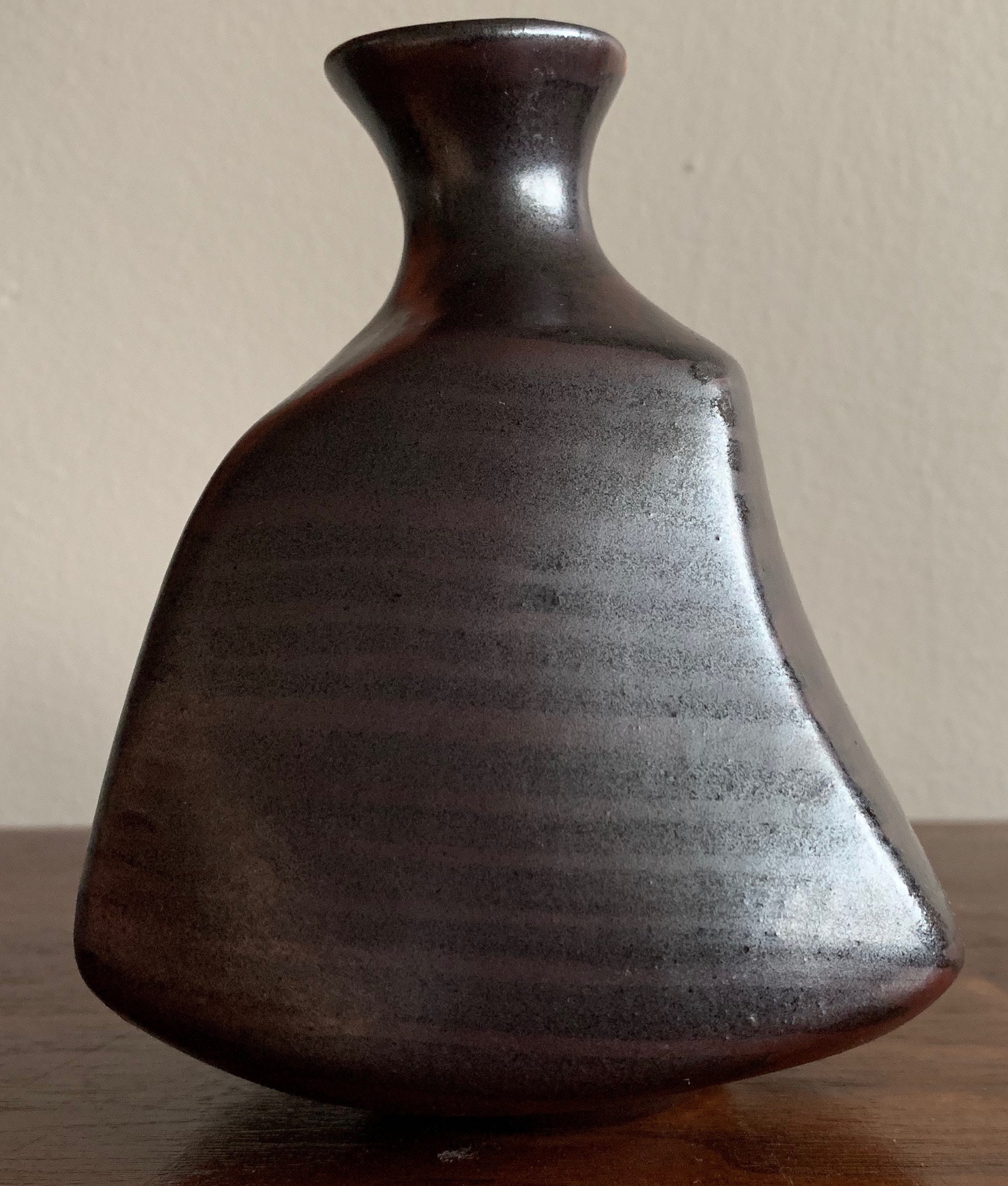 Small Unusual Shape Vintage Ceramic Vase Weed Pot Mid Century