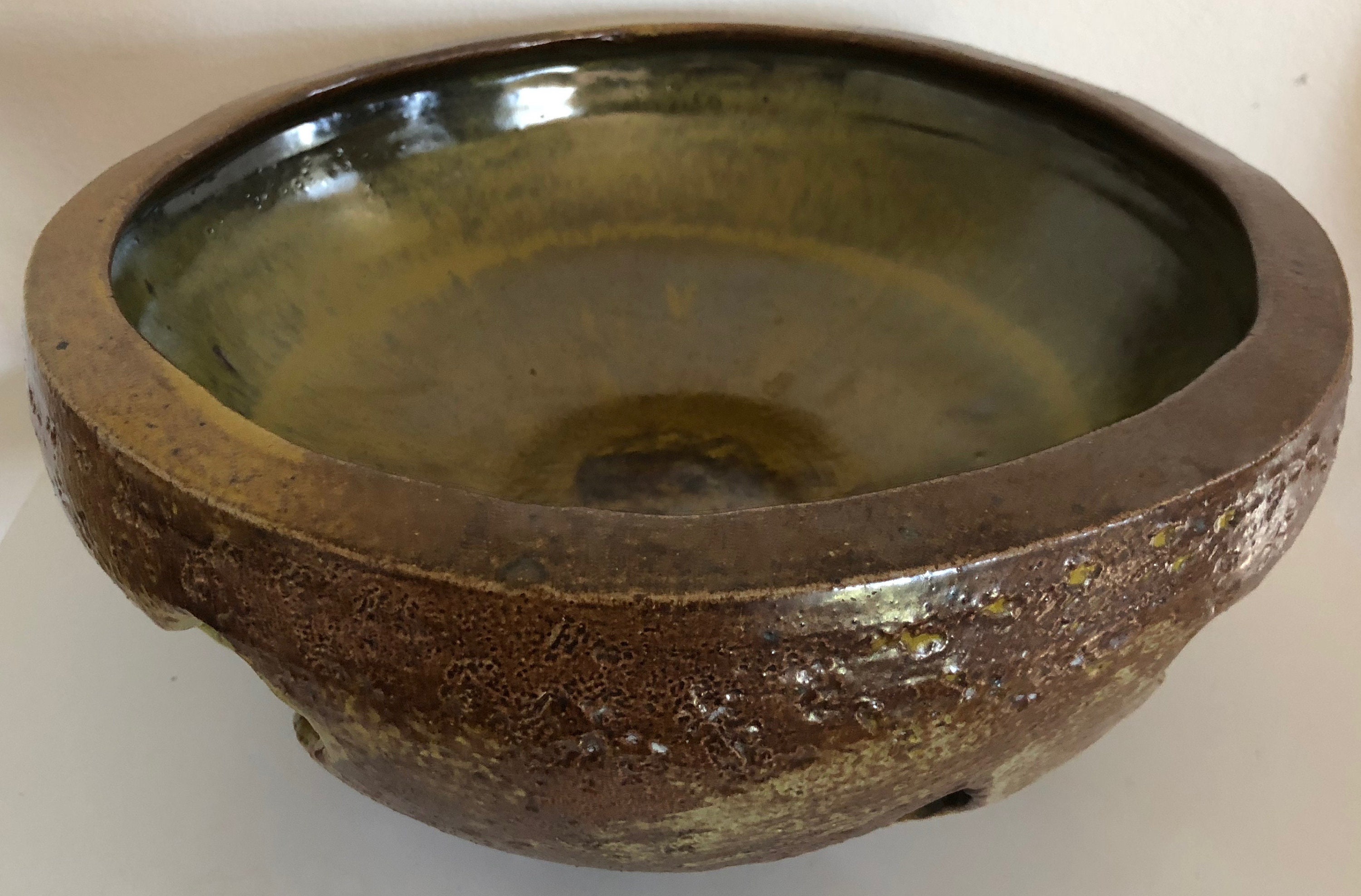 Amazing Vintage Ceramic Studio Pottery Decorative Bowl Mid Century