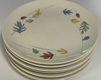 Vintage Franciscan Autumn Leaves 10.5" Dinner Plates Dinnerware Earthenware 50s
