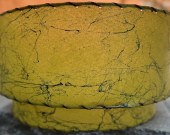 Vintage MCM Green Fiberglass Shade 2-Tier Mid Century Modern Lighting Atomic 50s