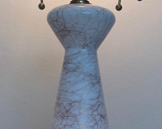 Vintage MCM 1950s Atomic Era White Milk Glass Lamp Mid Century Modern Lighting