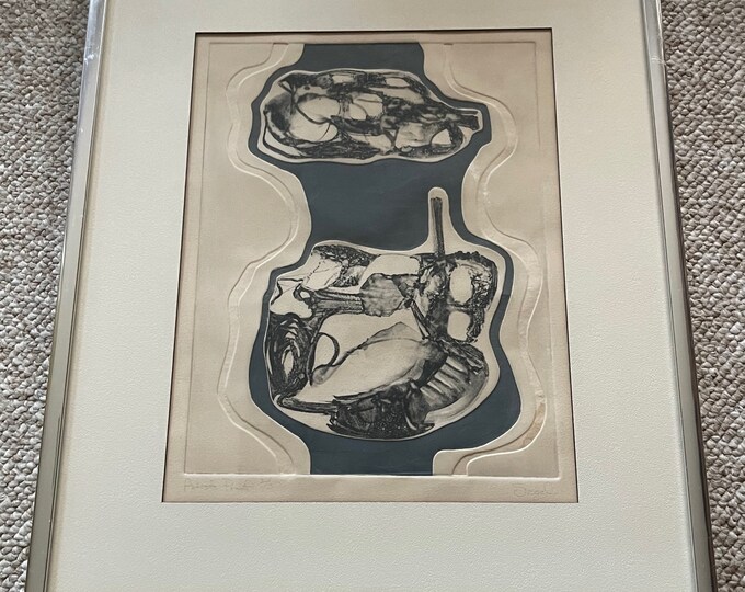 Vintage 60s Abstract Biomorphic Shapes Artist Proof Print MCM Mid Century Modern Signed Siegel