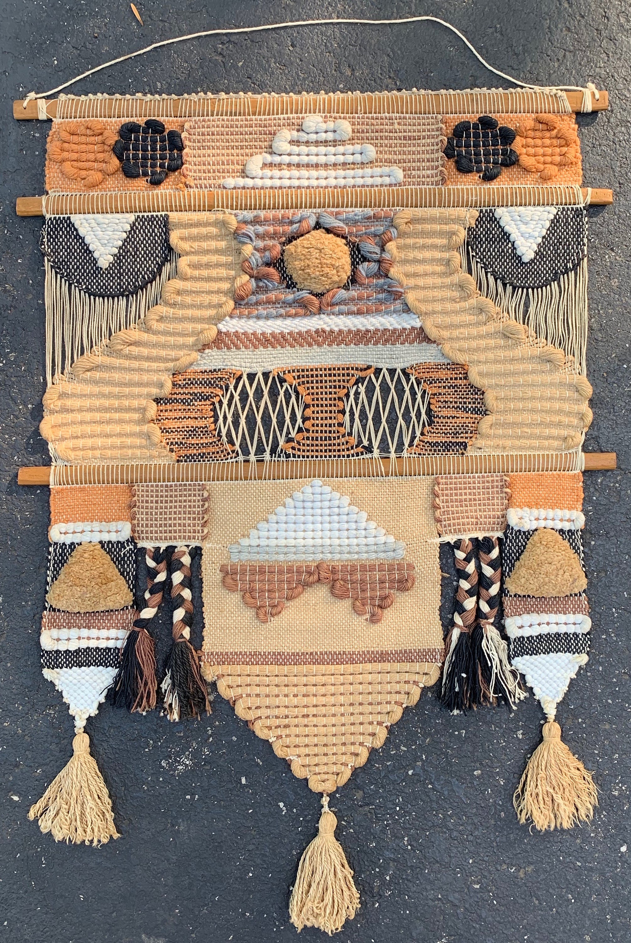 Vintage Don Freedman Fiber Art Wall Hanging Tapestry Mid Century Modern Textile Art Etsy Singapore