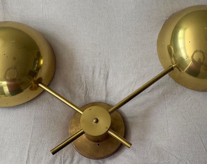 Vintage MCM Brass STARLITE Sconce Atomic Era Mid Century Modern Googie 50s Lighting