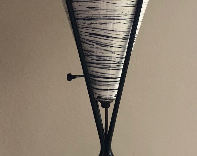Amazing Rare Vintage 50s Atomic Iron Ceramic Lamp Mid Century Modern Lighting