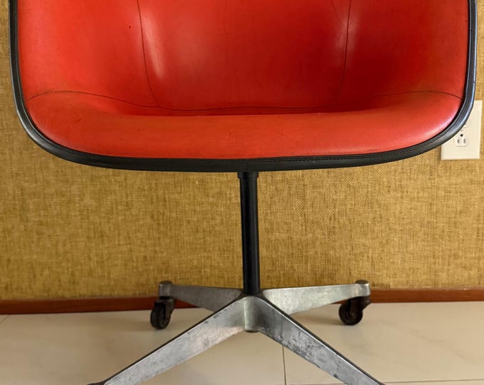 Vintage MCM Herman Miller Eames Fiberglass Chair Upholstered Mid Century Modern