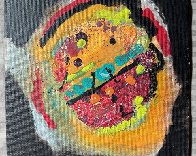 Contemporary Multi-Color Abstract Acrylic Painting Modern Art Wall Hanging - B
