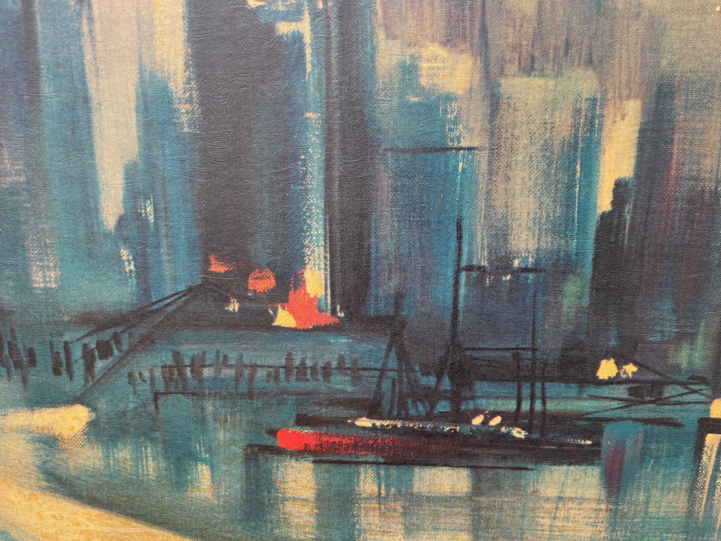 Vintage 60s Ozz Franca Abstract Metropolitan Evening Skyline Vintage 60s Ozz Franca Abstract Metropolitan Evening Skyline