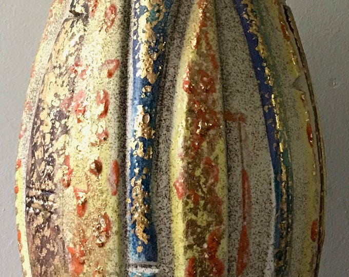 Colorful Vintage 60s Abstract Chalkware Lamp Retro Lighting Mid Century Modern Sixties