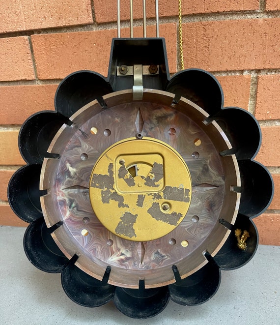 Vintage 50s 60s Plastic Metal Banjo Wall Clock Mid Century Modern