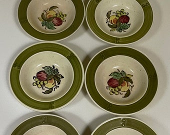 Set 8 Vintage Metlox Poppytrail Provincial Fruit Berry Bowls California Pottery