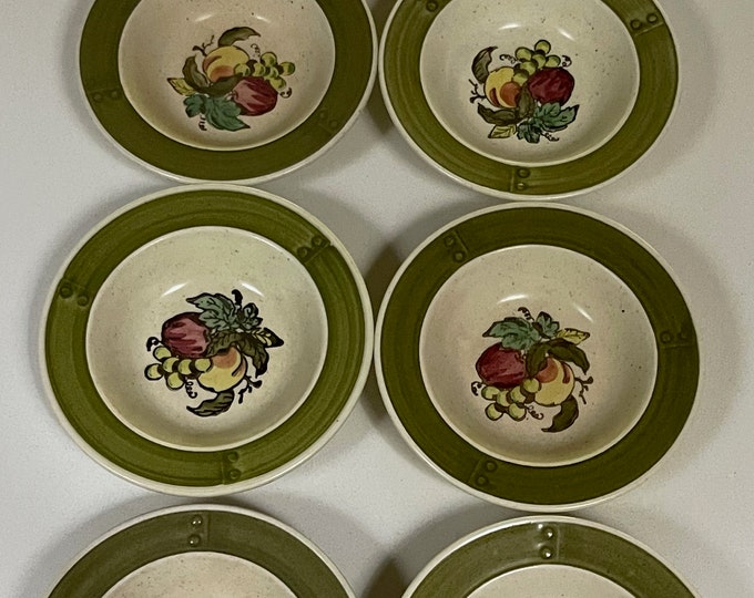 Set 8 Vintage Metlox Poppytrail Provincial Fruit Berry Bowls California Pottery