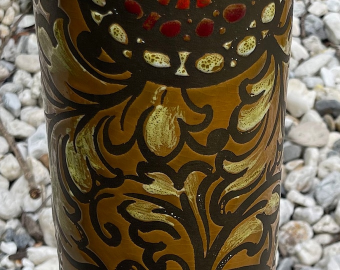 Vintage 60s Wilmar Cylindrical Ceramic Pottery Lamp Mid Century Modern Lighting