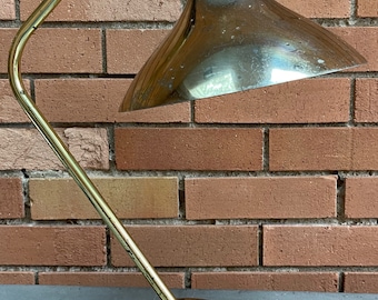 Vintage 1950s 60s PRESCOLITE Adjustable Brass Metal Desk Lamp Mid Century Modern Lighting