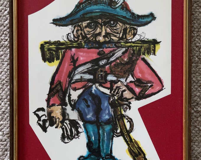 Colorful Vintage 70s Intercraft Napoleon Military Caricature Lithograph Mid Century Modern Blatt