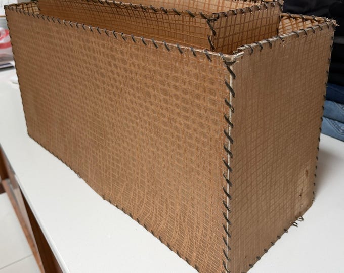 Large Vintage MCM 2-Tier Fiberglass Lamp Shade Mid Century Modern 50s Atomic Era As-Is