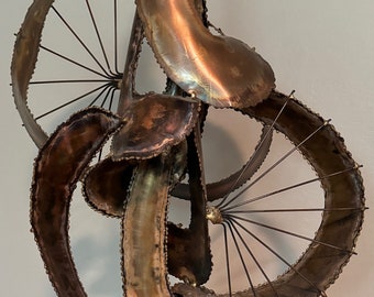 Vintage 1970s Brutalist Torch-Cut Metal Sculpture Mid Century MCM Setarrah Bijan