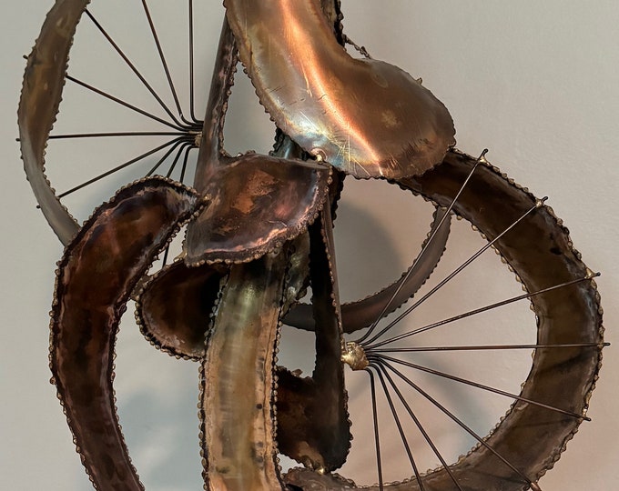 Vintage 1970s Brutalist Torch-Cut Metal Sculpture Mid Century MCM Setarrah Bijan