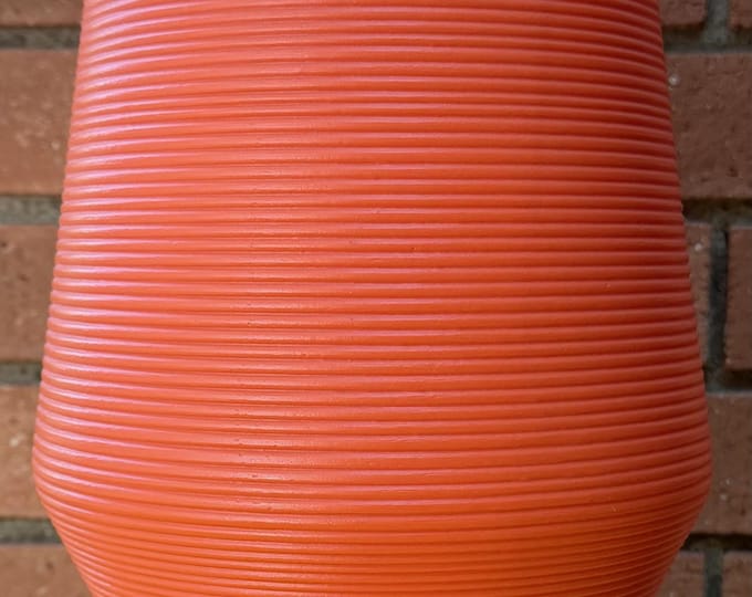 Vintage MCM Orange Plastic Beehive Lamp Mid Century Modern Lighting 60s 70s - A