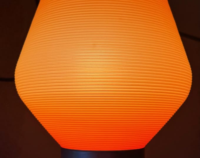 Beehive Lamp Tripod Base Modern Lighting Orange Ribbed Plastic Lighting