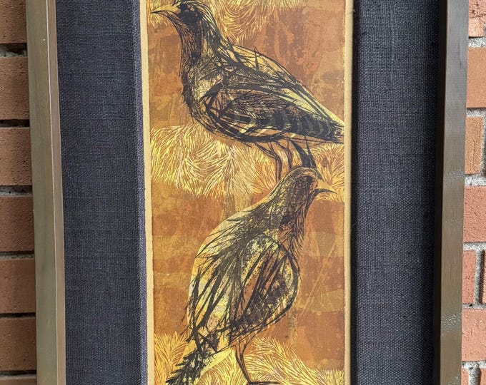 Vintage 1950s MCM Partridge Serigraph Print Art Mid Century Modern Bradford - 2