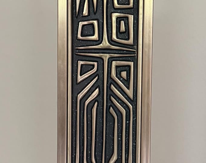 Vintage MCM Brass Metal Brutalist Table Lamp Mid Century Modern Lighting 60s 70s