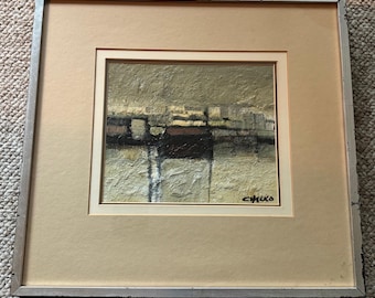 Vintage Abstract MCM Oil Painting Paul Chelko Mid Century Modern Art Signed - 1