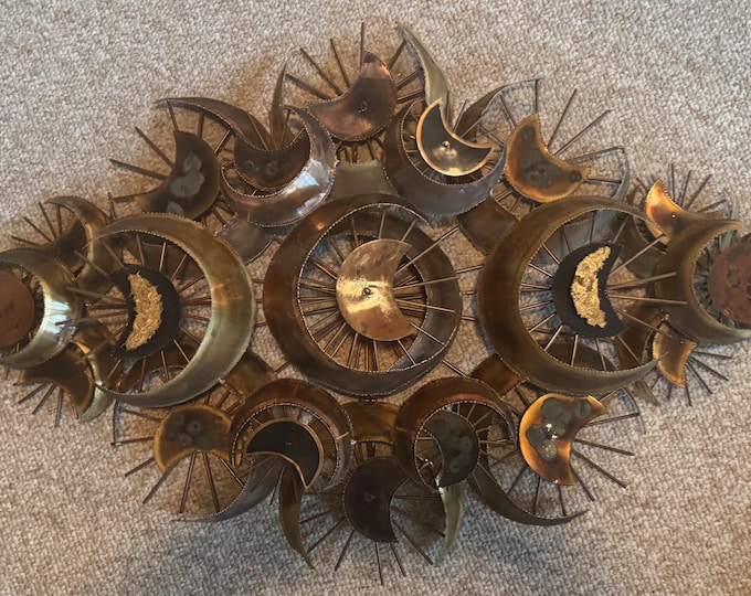 Vintage MCM Brutalist Torch Cut Wall Sculpture Setarrah Bijan Mid Century 70s